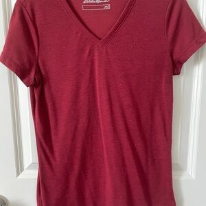 Eddie Bauer size small red short sleeve tee.